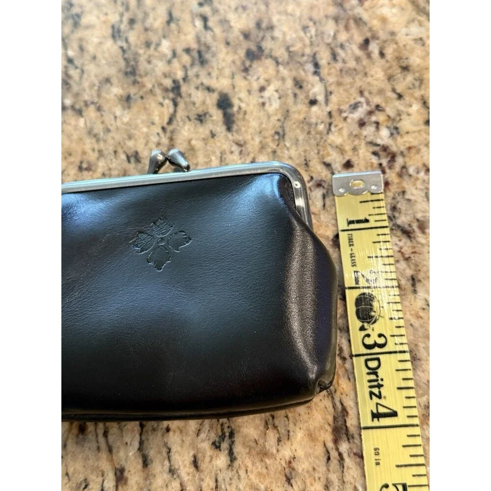Patricia Nash Borse Black Leather Kisslock Coin Purse Pouch RFID